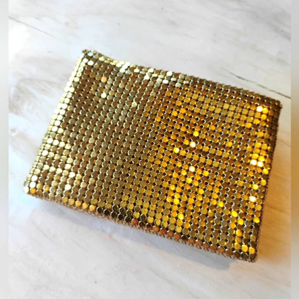 Vintage Duramesh Gold Tone Metal Mesh Bifold Wallet USA 1940’s